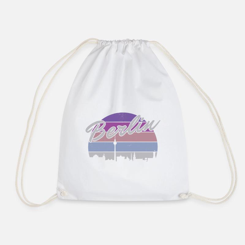 Berlin Bear Berlin Vintage Sun Skyline Retro - Drawstring Bag - white