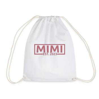Mimi Est. 2023, Grandma To Be, Pregnancy Reveal - Drawstring Bag - white - Front