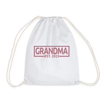 Grandma Est. 2023, Grandma To Be, Pregnancy Reveal - Drawstring Bag - white - Front