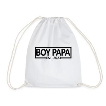 Boy Papa Est. 2023 Baby Shower Schwangerschaft Enthüllung - Turnbeutel - Weiß - Vorne