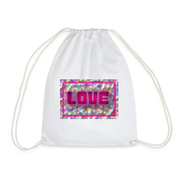 LOVE. COUPLE. JUST MARRIED. bachelorette party. SAINT VALENTINE. - Drawstring Bag - white - Front