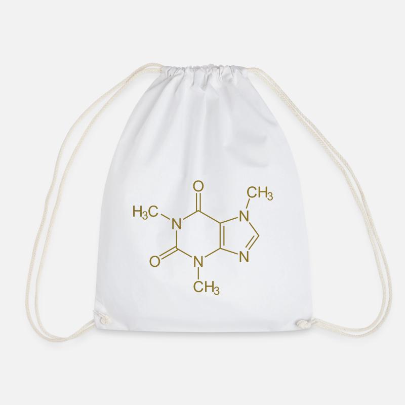 Caffeine/Theine Structural Formula - Drawstring Bag - white