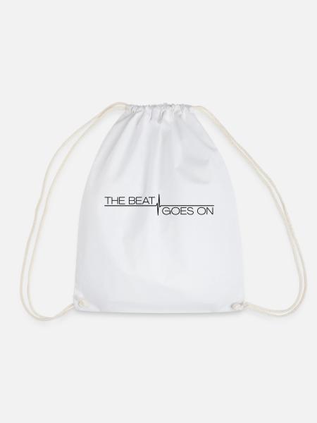 The Beat goes on Music Mixer DJ - Drawstring Bag - white
