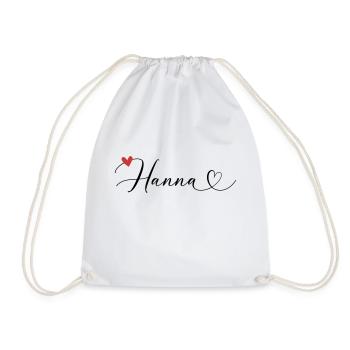Hanna Nom Prénom Calligraphie coeur - Sac de sport léger - blanc - Devant