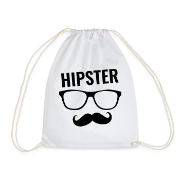 hipster - Drawstring Bag - white - Front