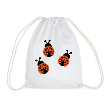 Ladybug - Drawstring Bag - white - Front