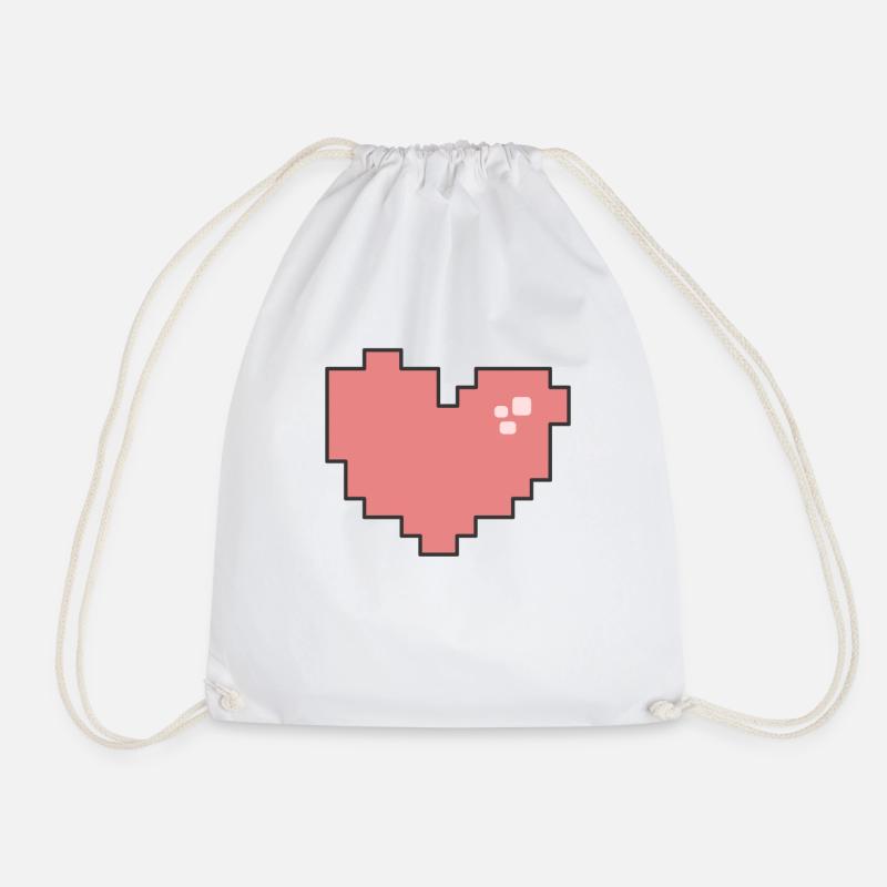 Cœur Pixel - Sac de sport léger - blanc