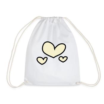 coeurs jaunes - Sac de sport léger - blanc - Devant