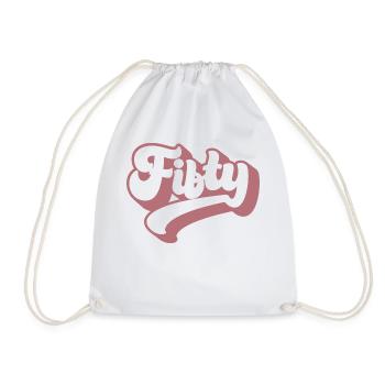 Fifty 50th Birthday Women Her 50 Years Old - Drawstring Bag - white - Front