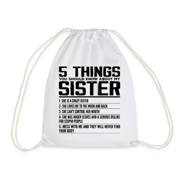 5 Things You Should Know About My Sister | Sister - Sac de sport léger - blanc - Devant
