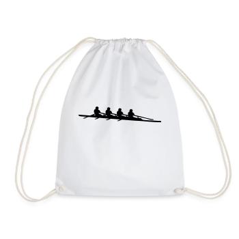 rowing boat 4 Quad scull - Drawstring Bag - white - Front