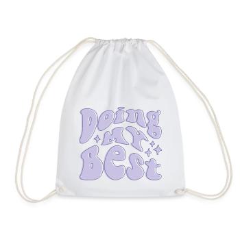 Doing My Best violet - Drawstring Bag - white - Front