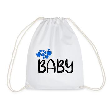 Baby Hearts Blue - Drawstring Bag - white - Front
