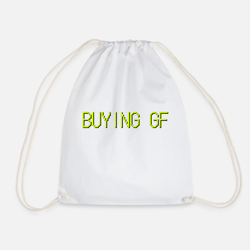 buying gf - Drawstring Bag - white