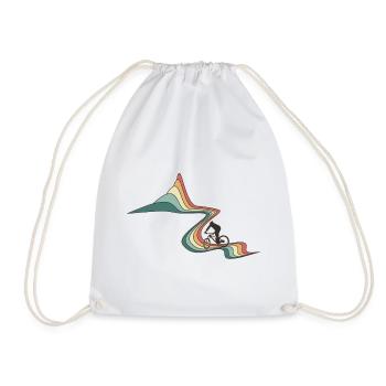 Biking Rainbow Road - Drawstring Bag - white - Front