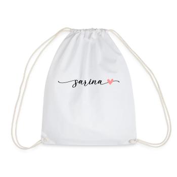Sarina Name Calligraphy Font - Drawstring Bag - white - Front