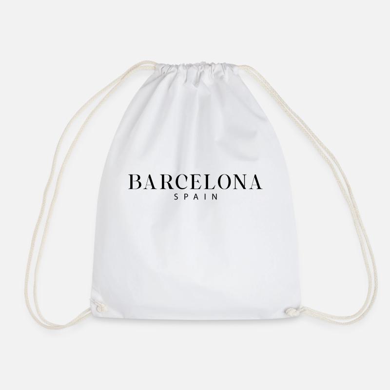 Barcelona - Spain - Drawstring Bag - white
