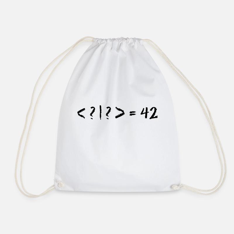 Best Quantum Joke Ever: Bra-Ket = 42 (Blackboard) - Drawstring Bag - white