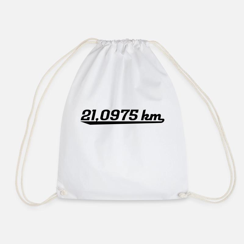 half marathon - Drawstring Bag - white