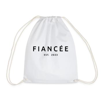 Fiancée Est. 2023 Engagement Bridal Shower Wedding - Drawstring Bag - white - Front
