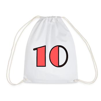 10 ANS. 10e ANNIVERSAIRE. ANNIVERSAIRE 10 ANS. 10 - Sac de sport léger - blanc - Devant