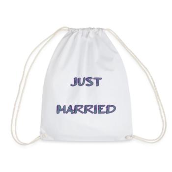 PAAR. ICH HABE GERADE GEHEIRATET. Junggesellinnenabschied. HEILIGER VALENTINSTAG. MARIES - Turnbeutel - Weiß - Vorne