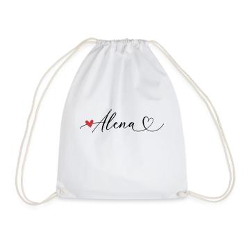 Alena Nom Prénom Calligraphie coeur - Sac de sport léger - blanc - Devant