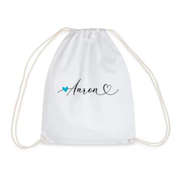 Aaron Nom Prénom Calligraphie coeur - Sac de sport léger - blanc - Devant