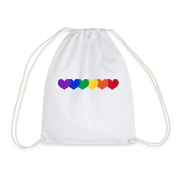 Rainbow heart pride - Turnbeutel - Weiß - Vorne