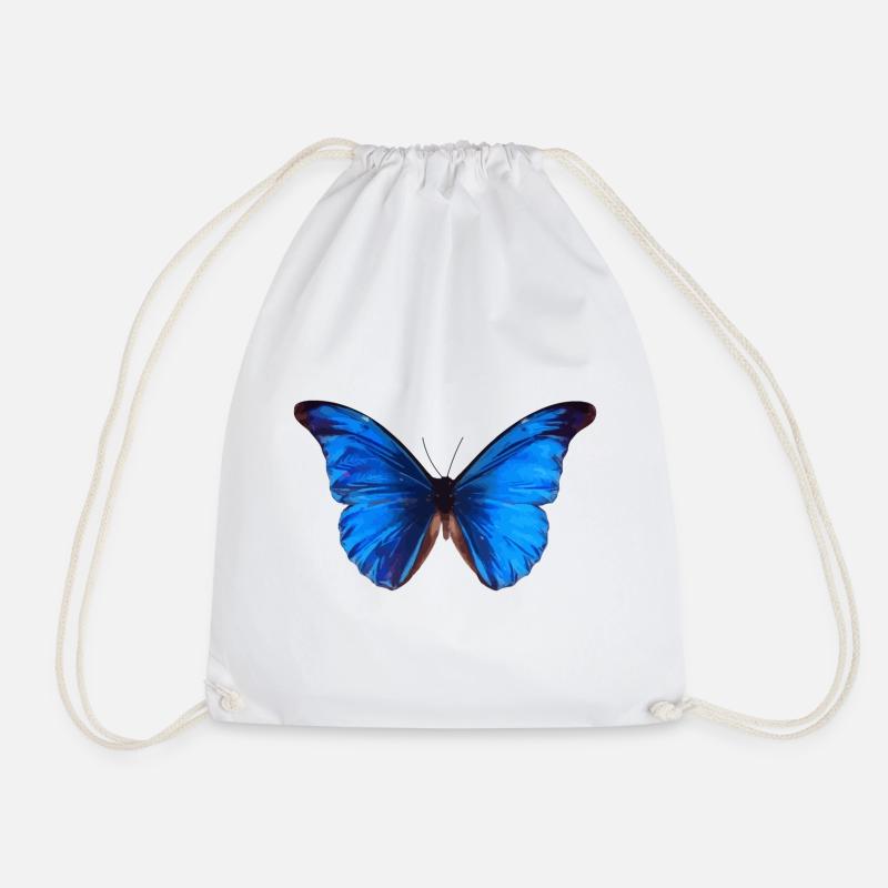 Butterfly drawing - Drawstring Bag - white