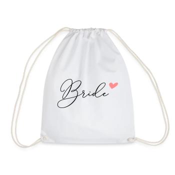 Team Bride Heart 1 - Drawstring Bag - white - Front