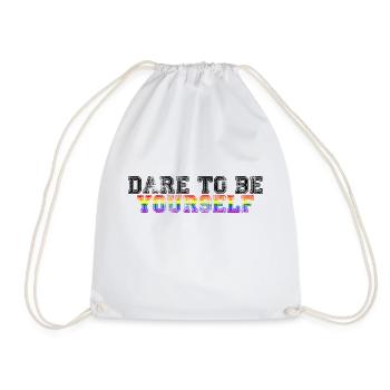 Dare To Be Yourself Regenbogen Gay Pride - Turnbeutel - Weiß - Vorne