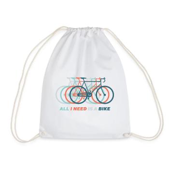 ALL I NEED IS A BIKE - Turnbeutel - Weiß - Vorne