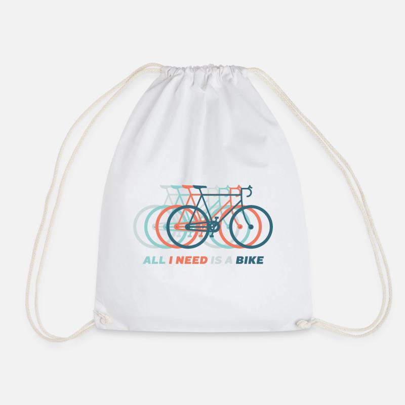 ALL I NEED IS A BIKE - Turnbeutel - Weiß