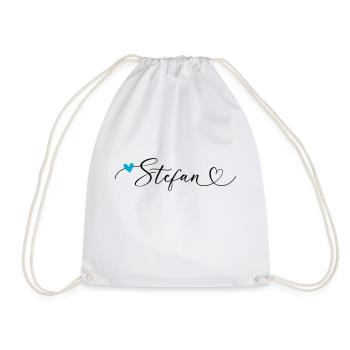 Stefan Nom Prénom Calligraphie Coeur - Sac de sport léger - blanc - Devant