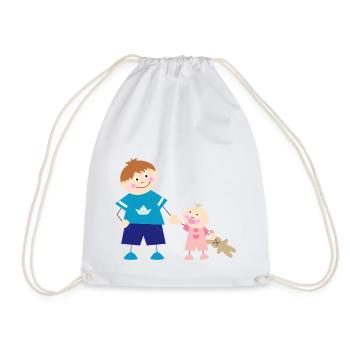 The big brother and the little sister - Drawstring Bag - white - Front