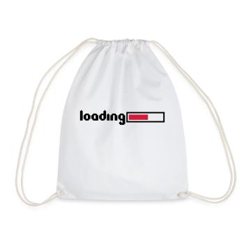 loading 8 bit pixel retro old games computer load - Drawstring Bag - white - Front