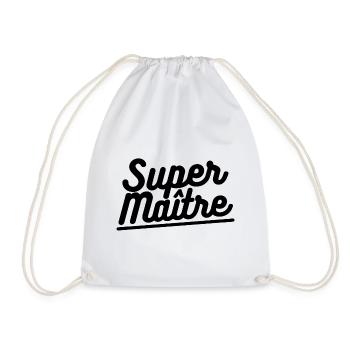 t shirt super maitre. cadeau maître - Sac de sport léger - blanc - Devant