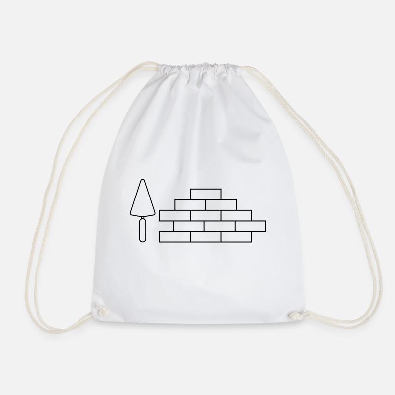 Bricklayer - Drawstring Bag - white