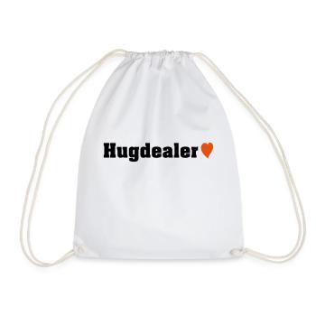 hug dealer free hugs - Drawstring Bag - white - Front