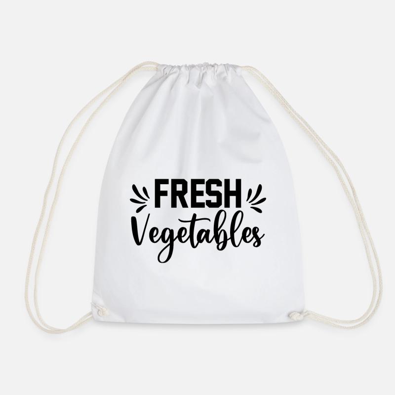 Fresh Vegetables - Drawstring Bag - white
