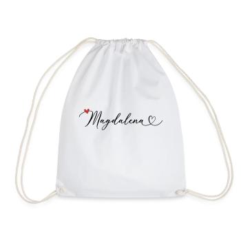Magdalena Nom Prénom Calligraphie coeur - Sac de sport léger - blanc - Devant