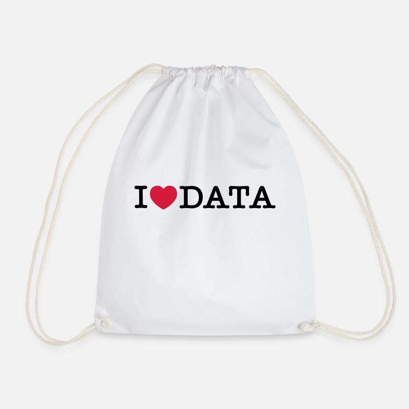 Data I Love - Drawstring Bag - white