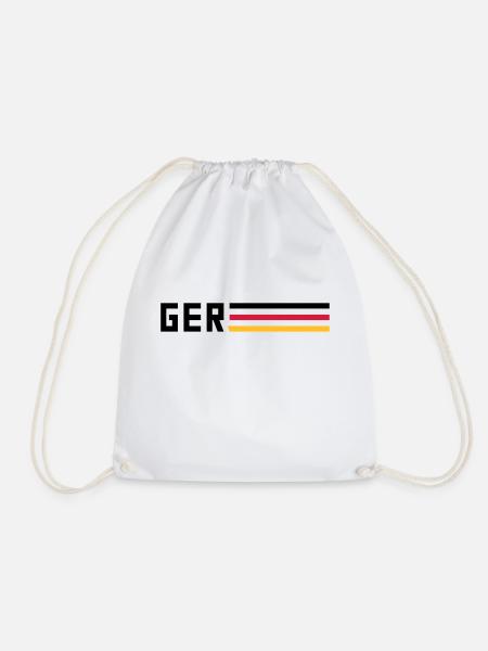 GER Flagge Logo Mannschaft Team Deutschland Sport - Turnbeutel - Weiß