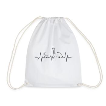 Heartbeat - Dinosaurs - Dino-Love - Drawstring Bag - white - Front