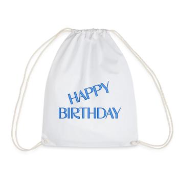 JOYEUX ANNIVERSAIRE. HAPPY BIRTHDAY. ANNIVERSAIRE. - Sac de sport léger - blanc - Devant