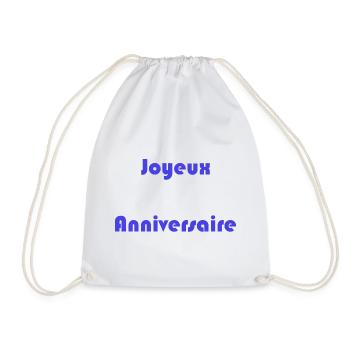 JOYEUX ANNIVERSAIRE. HAPPY BIRTHDAY. ANNIVERSAIRE. - Sac de sport léger - blanc - Devant