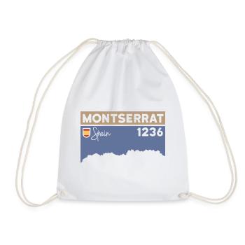 Montserrat Altitude Mountain Hiking Barcelona Gift - Drawstring Bag - white - Front