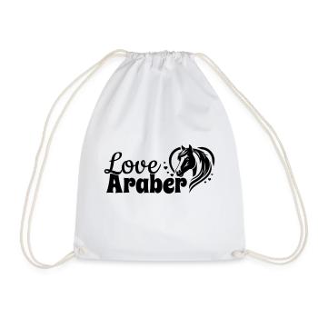 Tête de cheval coeur d’amour arabe - Sac de sport léger - blanc - Devant