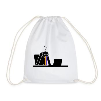 Geek Jackpot Funny Graphic - Drawstring Bag - white - Front